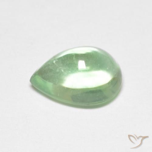 Fluorita Verde claro natural de 2.74 ct, En forma de pera, Transparente