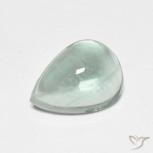 Fluorita Verde azulado natural de 2.69 ct, En forma de pera, Transparente