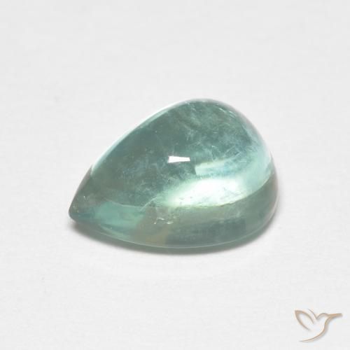 Fluorita Verde azulado natural de 2.69 ct, En forma de pera, Transparente