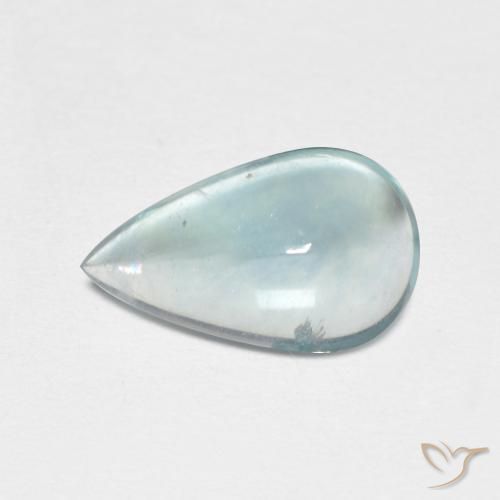 Fluorita Verde azul medio natural de 2.00 ct, En forma de pera, Transparente