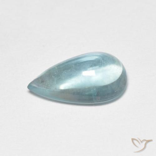 Fluorita Verde azul medio natural de 2.00 ct, En forma de pera, Transparente