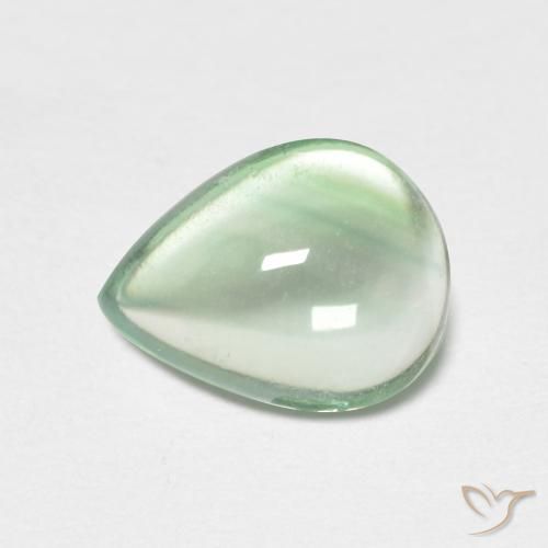 2.21ct Natural Verde medio Fluorita, En forma de pera, Transparente