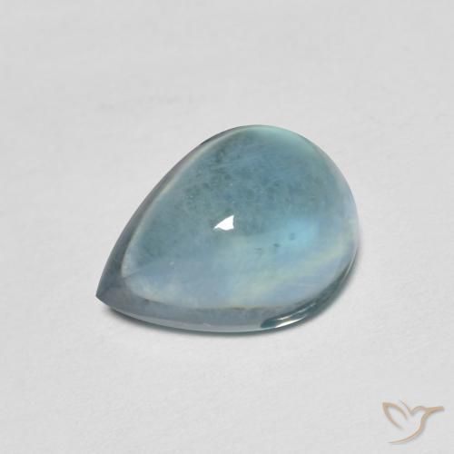 Fluorita Cerceta claro natural de 2.87 ct, En forma de pera, Transparente