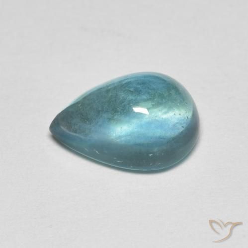 Fluorita Cerceta claro natural de 2.87 ct, En forma de pera, Transparente