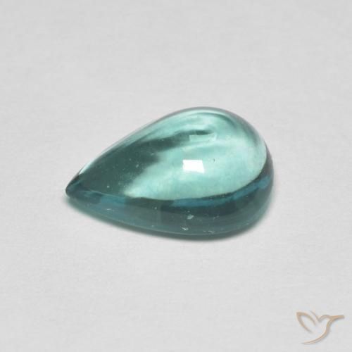 Fluorita Verde azul muy claro natural de 2.34 ct, En forma de pera, Transparente