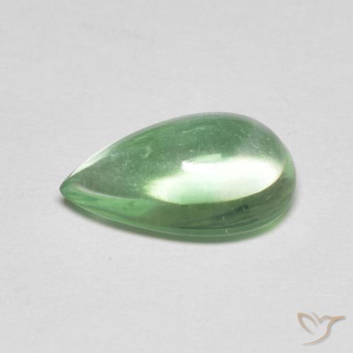 Fluorita Verde claro natural de 2.66 ct, En forma de pera, Transparente
