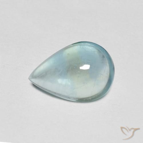 2.10ct Natural Verde azulado claro Fluorita, En forma de pera, Transparente
