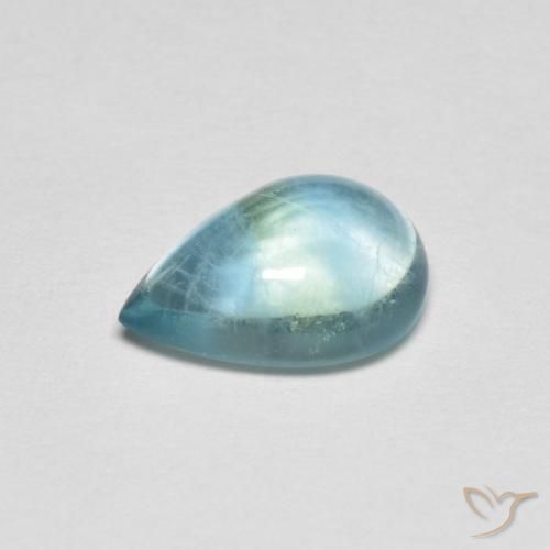 Fluorita Verde azulado claro natural de 2.10 ct, En forma de pera, Transparente