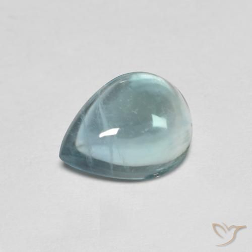 Fluorita Verde-azul claro natural de 1.95 ct, En forma de pera, Transparente