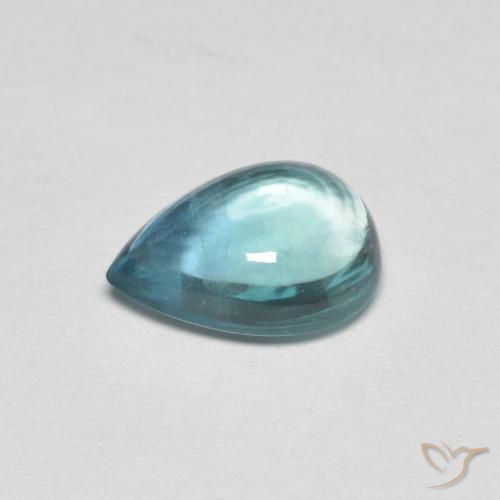 Fluorita Verde-azul claro natural de 1.95 ct, En forma de pera, Transparente