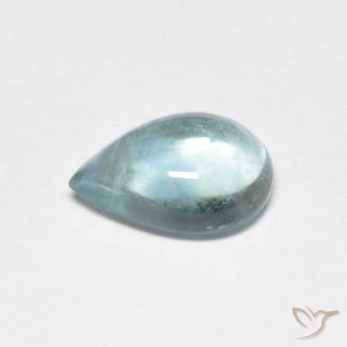 Fluorita Verde-azul claro natural de 2.08 ct, En forma de pera, Transparente