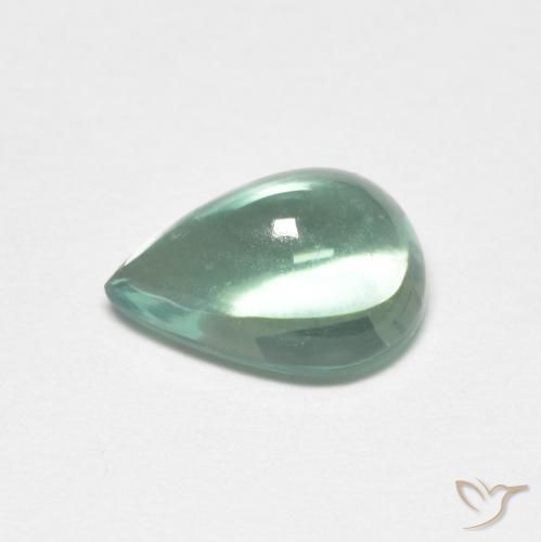 Fluorita Verde azul natural de 2.47 ct, En forma de pera, Transparente