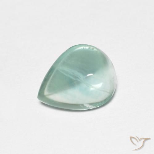 Fluorita Verde azulado claro natural de 1.86 ct, En forma de pera, Transparente