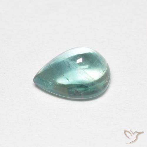 Fluorita Verde azulado claro natural de 1.86 ct, En forma de pera, Transparente