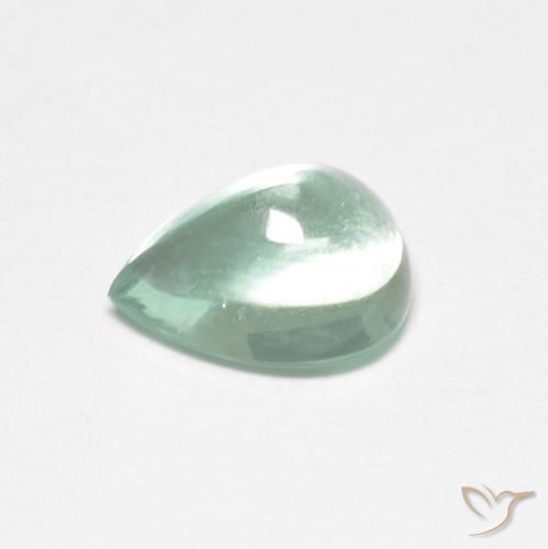 Fluorita Verde azulado natural de 2.27 ct, En forma de pera, Transparente