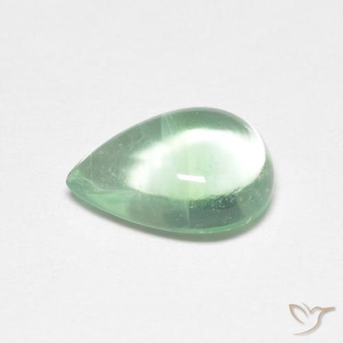 Fluorita Verde claro natural de 2.38 ct, En forma de pera, Transparente