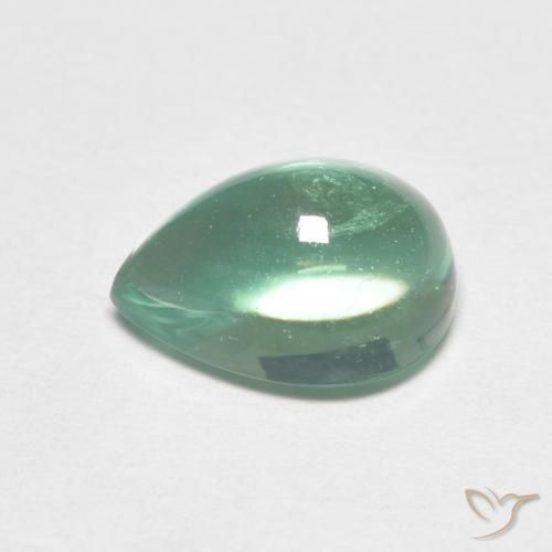 Fluorita Verde azulado claro natural de 2.32 ct, En forma de pera, Transparente