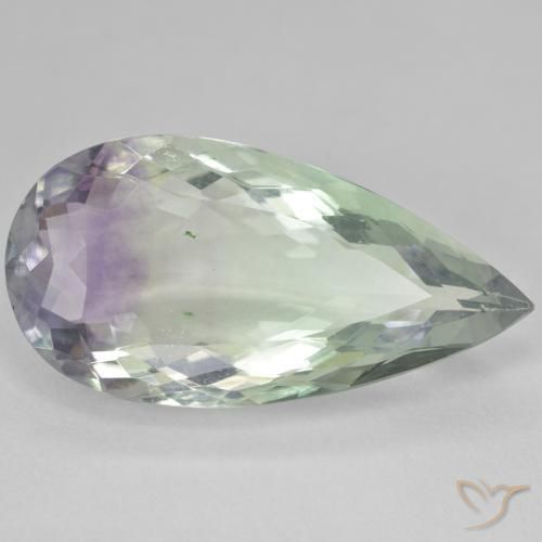 Fluorita Multicolor natural de 22.70 ct, En forma de pera, SI