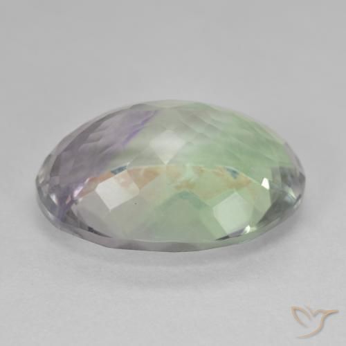 Fluorita Multicolor natural de 19.24 ct, Ovalada, VS