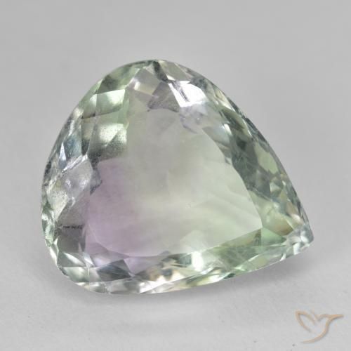 Fluorita Multicolor natural de 19.43 ct, En forma de pera, SI