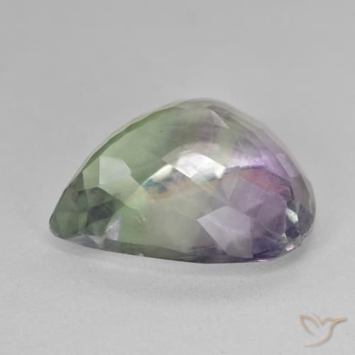 Fluorita Multicolor natural de 19.43 ct, En forma de pera, SI
