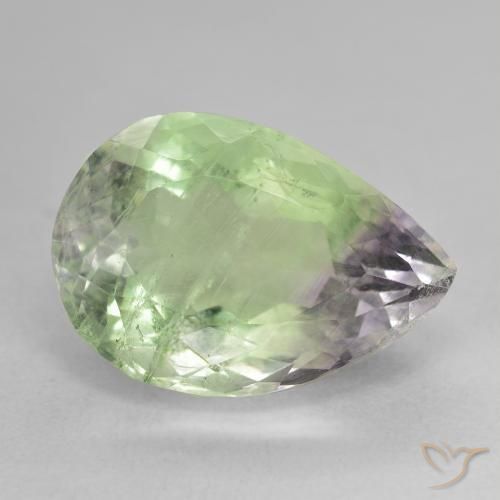 Fluorita Multicolor natural de 13.84 ct, En forma de pera, SI-I1