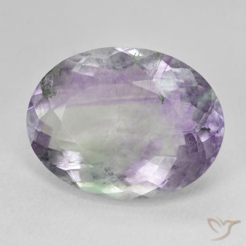 Fluorita Multicolor natural de 14.99 ct, Ovalada, SI