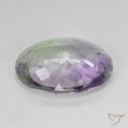 Fluorita Multicolor natural de 14.99 ct, Ovalada, SI