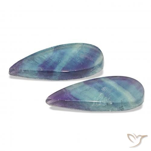 Gemas de Fluorita Multicolor natural de 13.81 ct, En forma de pera, Transparente