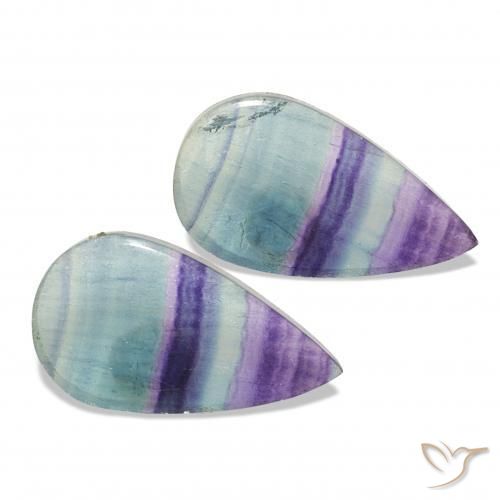 Gemas de Fluorita Multicolor natural de 21.63 ct, En forma de pera, Transparente
