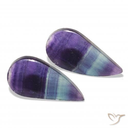 Gemas de Fluorita Multicolor natural de 20.61 ct, En forma de pera, Transparente