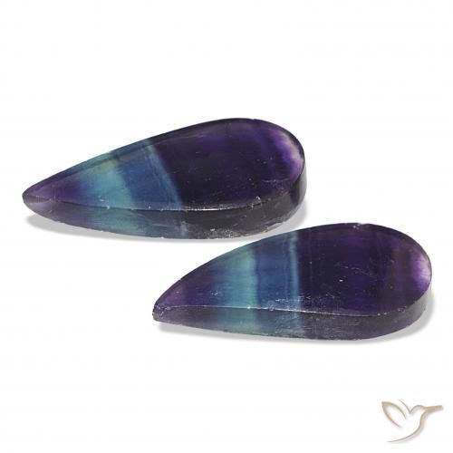 Gemas de Fluorita Multicolor natural de 20.61 ct, En forma de pera, Transparente
