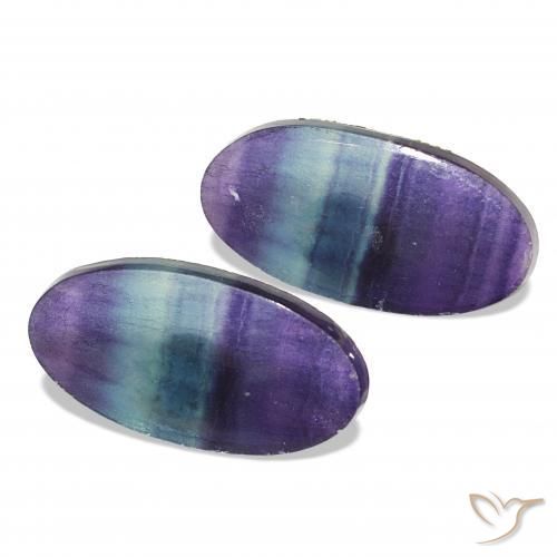 Gemas de Fluorita Multicolor natural de 23.90 ct, Ovalada, Transparente