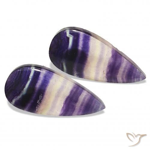Gemas de Fluorita Multicolor natural de 21.16 ct, En forma de pera, Transparente