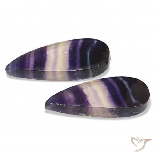 Gemas de Fluorita Multicolor natural de 21.16 ct, En forma de pera, Transparente