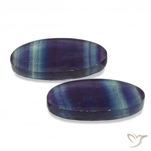 Gemas de Fluorita Multicolor natural de 22.07 ct, Corte Óvalo, Transparente