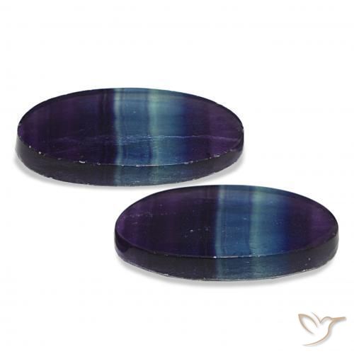 Gemas de Fluorita Multicolor natural de 24.57 ct, Corte Óvalo, Transparente