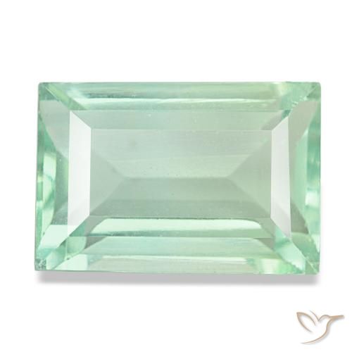 Fluorita verde de 8,77 ct, baguette, VS