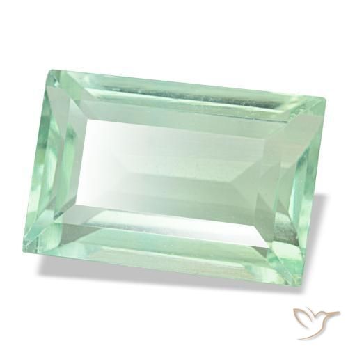 Fluorita verde natural de 8,77 ct, baguette, VS