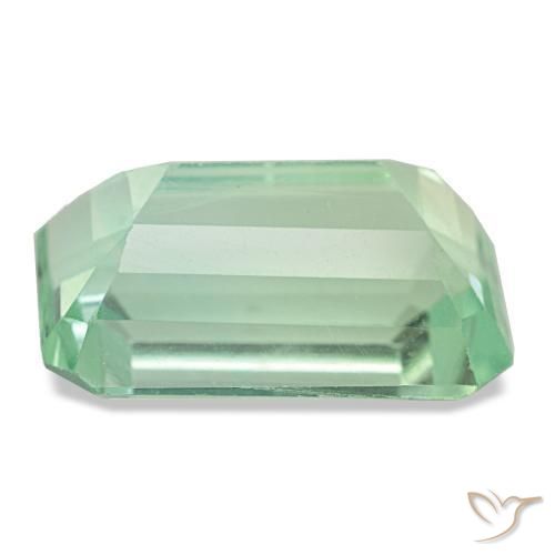 Fluorita verde natural de 7,92 ct, corte esmeralda, VS