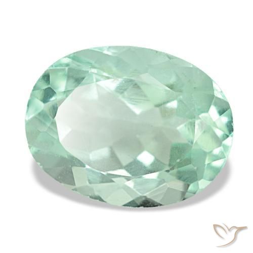 Fluorita verde natural de 5,65 ct, corte óvalo, VS