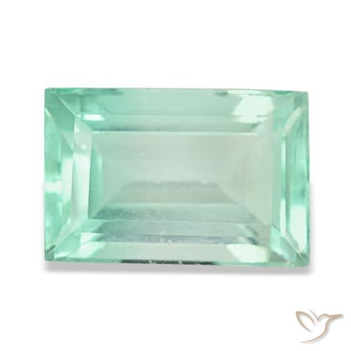 Fluorita verde de 4,58 ct, baguette, VS