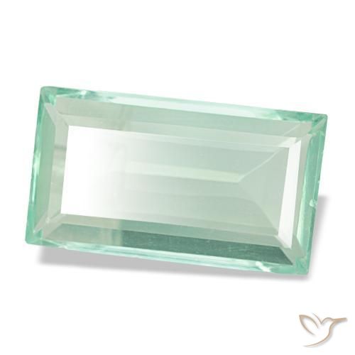 Fluorita verde natural de 6,15 ct, baguette, VS