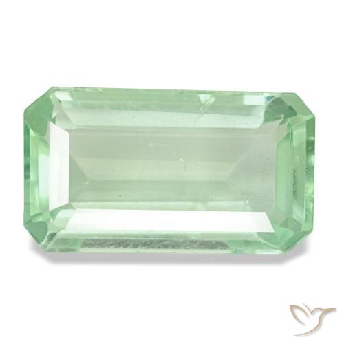 Fluorita verde natural de 11,28 ct, corte esmeralda, VS-SI