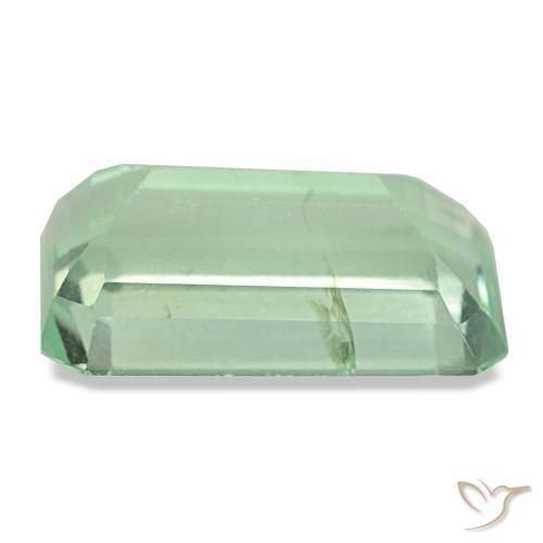 Fluorita verde natural de 11,28 ct, corte esmeralda, VS-SI
