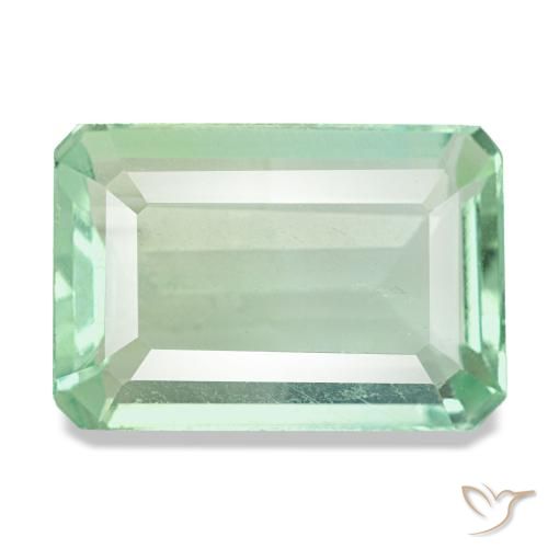 Fluorita verde natural de 9,44 ct, corte esmeralda, VS