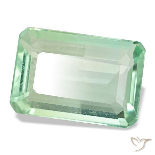 Fluorita verde natural de 9,44 ct, corte esmeralda, VS
