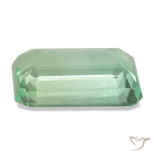 Fluorita verde natural de 9,44 ct, corte esmeralda, VS
