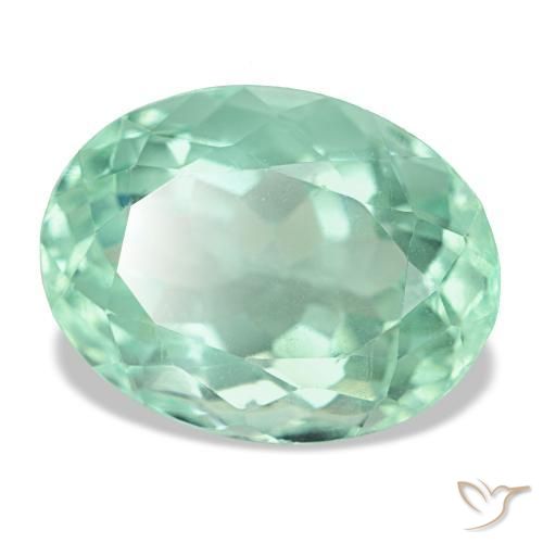Fluorita verde natural de 11,70 ct, corte óvalo, VS
