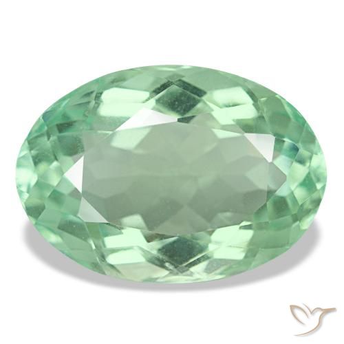 Fluorita verde natural de 11,73 ct, corte óvalo, VS
